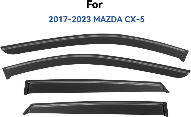 YQAUTEC حواجز المطر لنوافذ سيارة مازدا CX5 من 2017-2025، واقيات هواء نوافذ خارجية لنموذج 17-25 CX-5 - Image 2